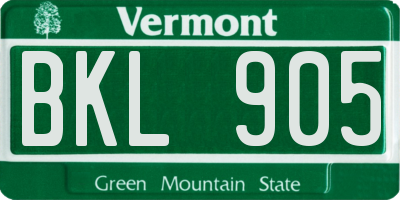 VT license plate BKL905