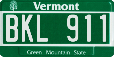 VT license plate BKL911