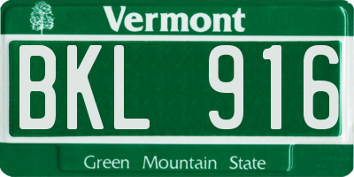 VT license plate BKL916