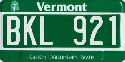 VT license plate BKL921