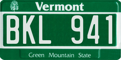VT license plate BKL941
