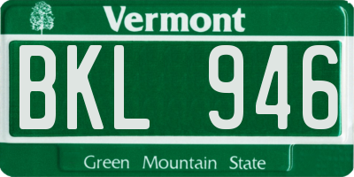 VT license plate BKL946