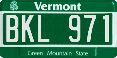 VT license plate BKL971