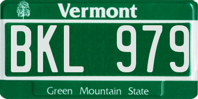 VT license plate BKL979