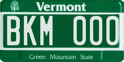 VT license plate BKM000