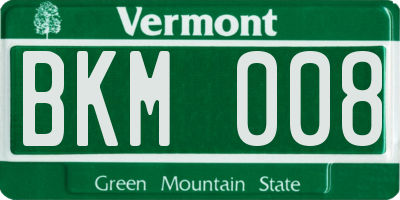 VT license plate BKM008