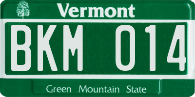 VT license plate BKM014