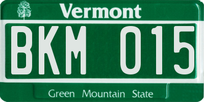 VT license plate BKM015