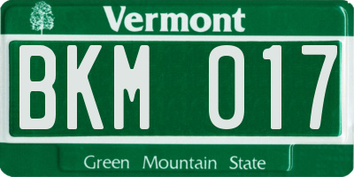 VT license plate BKM017