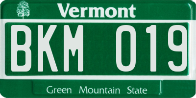 VT license plate BKM019