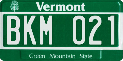 VT license plate BKM021