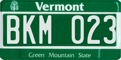VT license plate BKM023