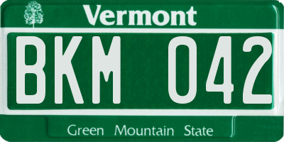 VT license plate BKM042