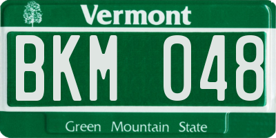 VT license plate BKM048