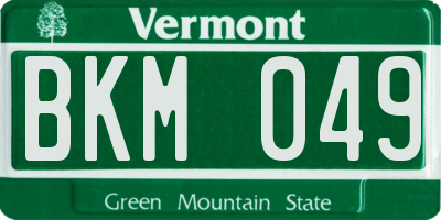 VT license plate BKM049
