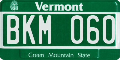 VT license plate BKM060