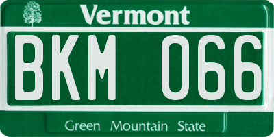 VT license plate BKM066