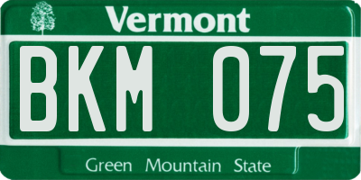 VT license plate BKM075