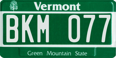VT license plate BKM077