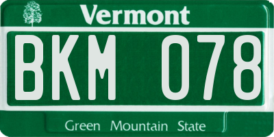 VT license plate BKM078