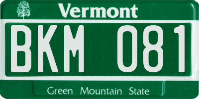 VT license plate BKM081