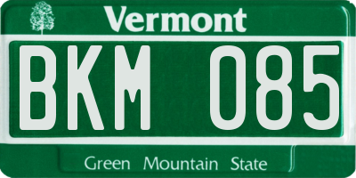 VT license plate BKM085