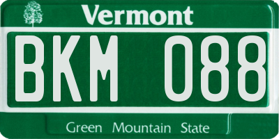 VT license plate BKM088