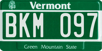 VT license plate BKM097