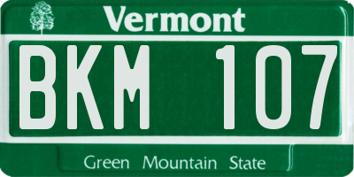 VT license plate BKM107
