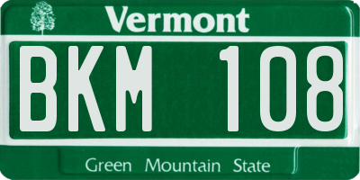 VT license plate BKM108
