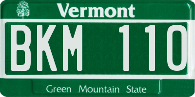 VT license plate BKM110