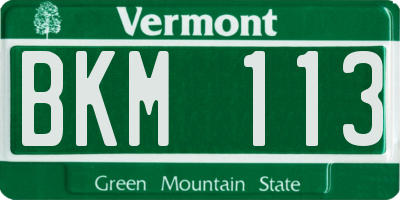 VT license plate BKM113