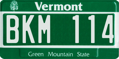 VT license plate BKM114