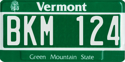 VT license plate BKM124