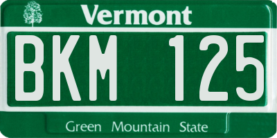 VT license plate BKM125