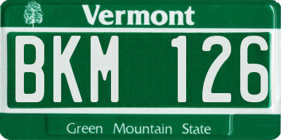 VT license plate BKM126