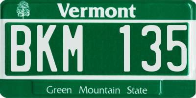 VT license plate BKM135