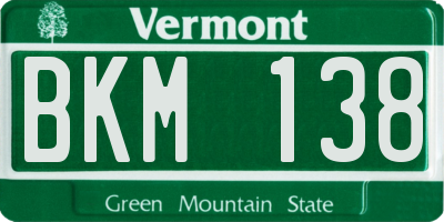VT license plate BKM138