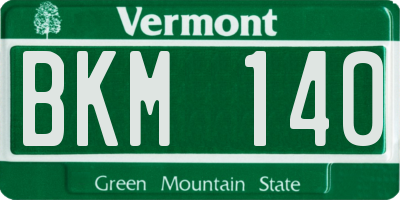VT license plate BKM140