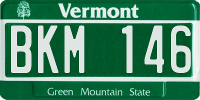 VT license plate BKM146