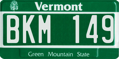 VT license plate BKM149