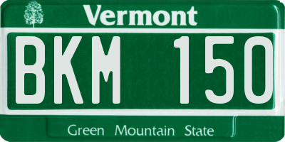 VT license plate BKM150