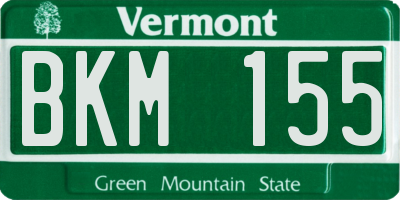 VT license plate BKM155