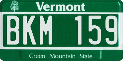 VT license plate BKM159
