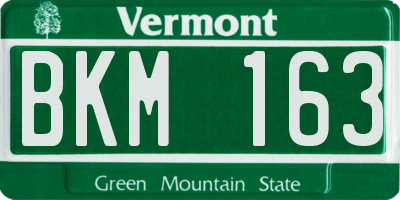 VT license plate BKM163
