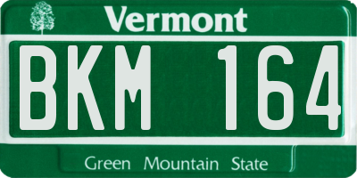 VT license plate BKM164