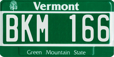 VT license plate BKM166