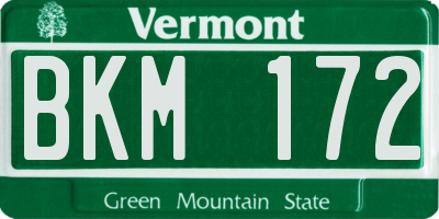VT license plate BKM172