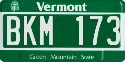VT license plate BKM173