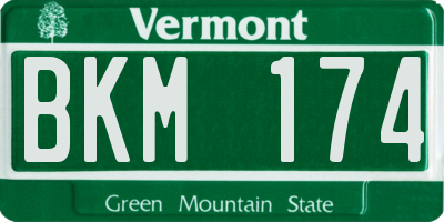 VT license plate BKM174